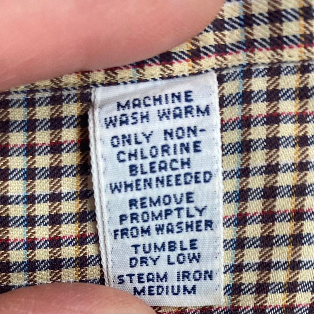 Vintage Ralph Lauren Blake Mens Large Brown Check Long Sleeve Button Down Shirt - Picture 6 of 15